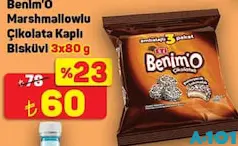 ETİ BENİMO MARSHMALLOWLU ÇİKOLATA KAPLI BİSKÜVİ 3X80 G